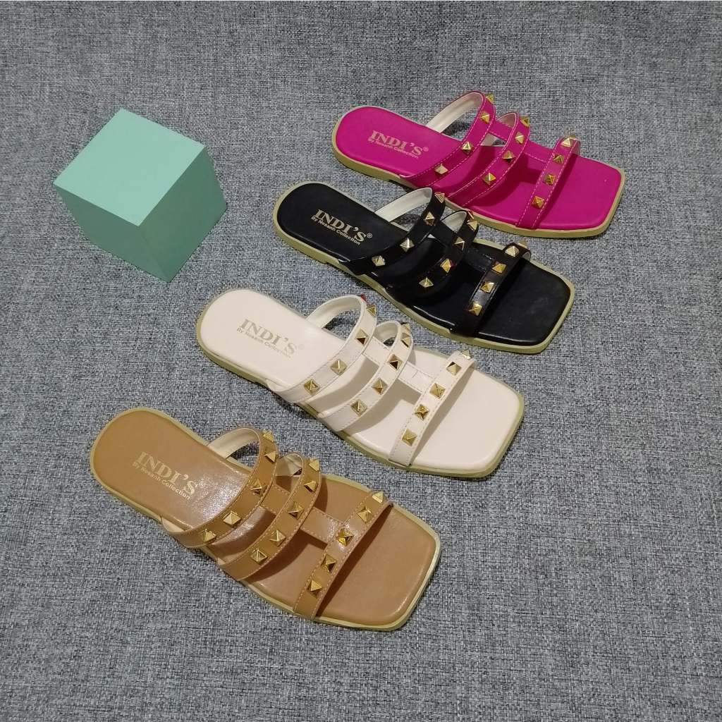 Sandal Flat Wanita Kekinian Sendal Wanita Teplek NESANH - TEAL