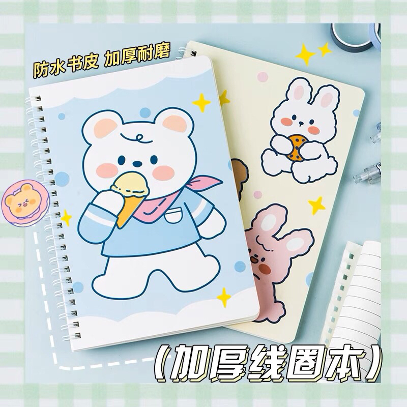 #2 MOTIF BISA DIPILIH - BUKU CATATAN A5 BESAR KARAKTER KARTUN HEWAN LUCU DESAIN ANAK PEREMPUAN KAWAII GAYA REMAJA CEWEK KOREA FANCY DIARY HARD COVER JURNAL KERTAS BERGARIS SPIRAL TEBAL DEKORASI AESTHETIC VIRAL MURAH PREMIUM BISA COD CANTIK BERUANG KELINCI