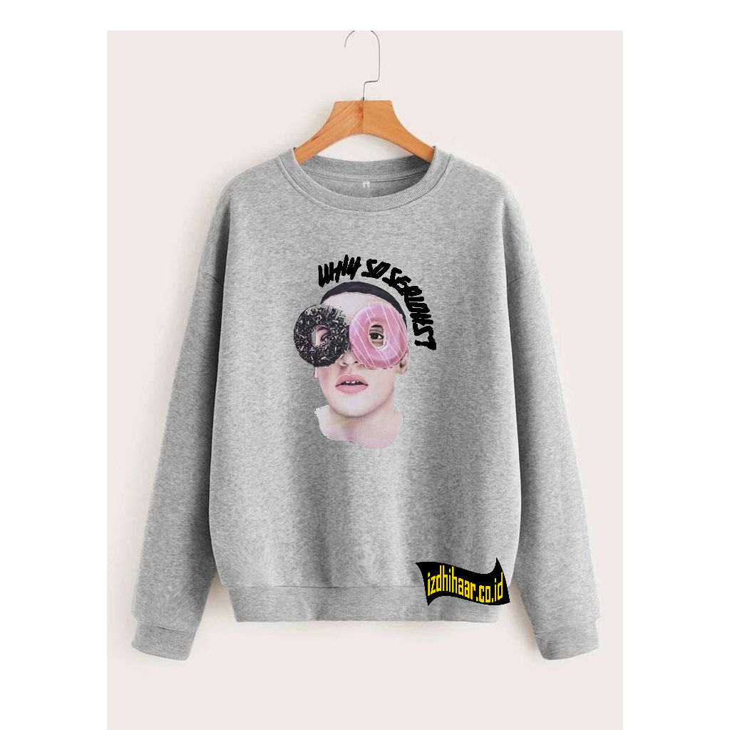 Sweater Basic Crewneck Pria dan Wanita WH SO SERIOUS