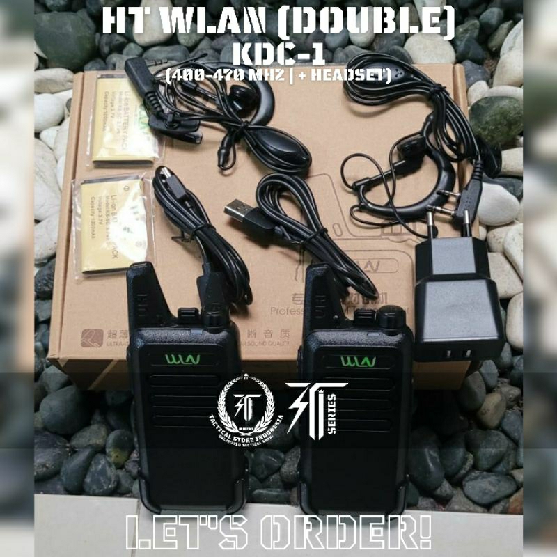 HT WLAN / HANDY TALKIE WLN KD C-1 DOUBLE + BONUS HEADSET HT - HITAM