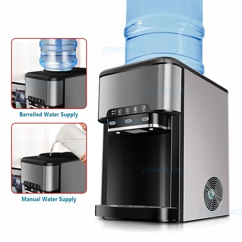 Mesin es batu 20 kg es bulat Drinking Water Ice Maker 48lbs Daily Ice CubeMakers Stainless Steel Ice Makers Tabletop IceMaker Machine Ice Cube HZB-25YLR