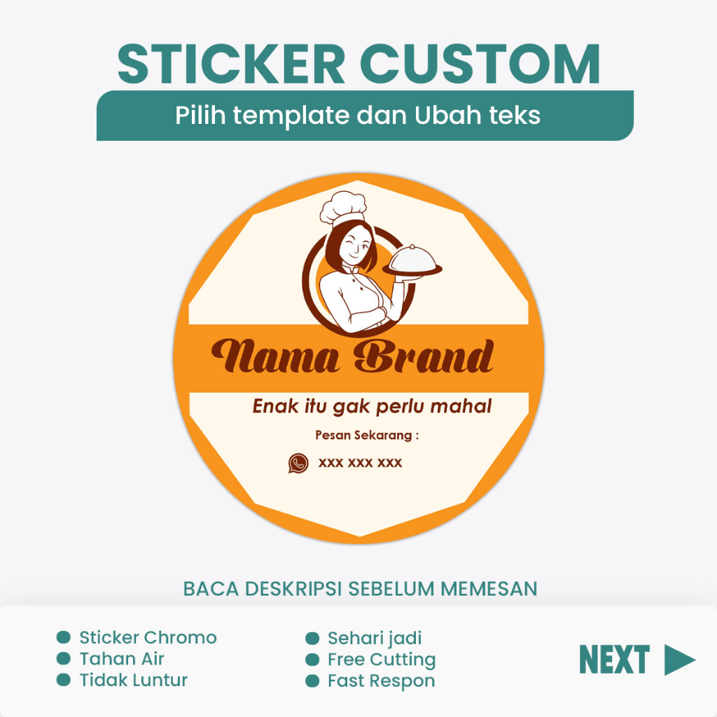 

Cetak Sticker Custom - Stiker Chromo lebel Produk Makanan - Sticker logo 3