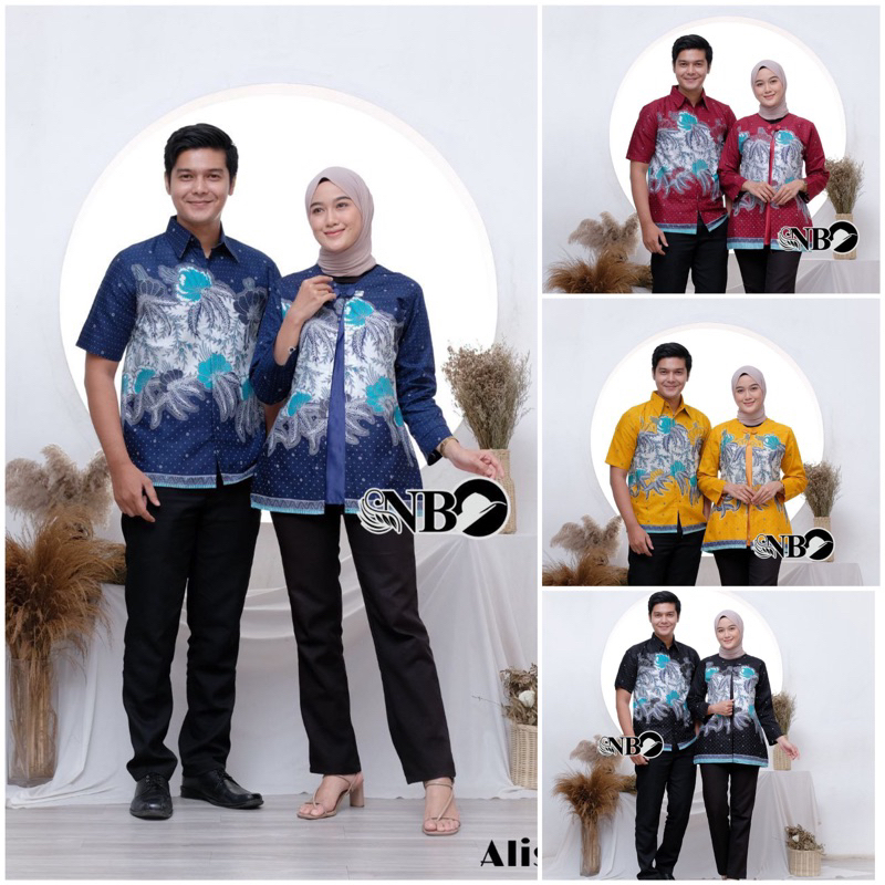 Atasan Blouse Batik Couple Warna Kombinasi - Motif Alisia