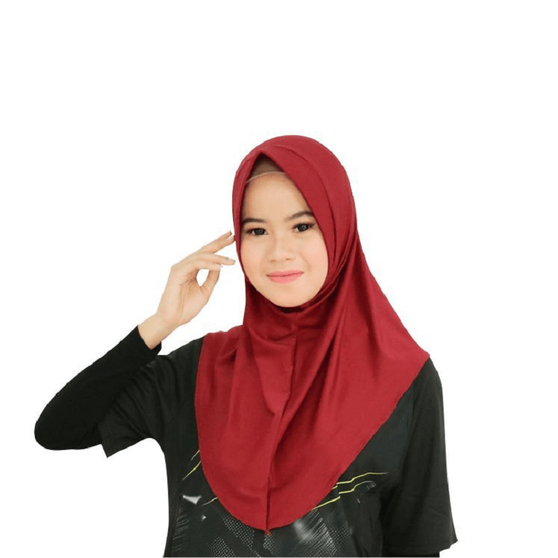 (Hamidah) Bergo Hamidah Jersey Pet Menutup dada/ Bergo sporty Hamidah pet Premium