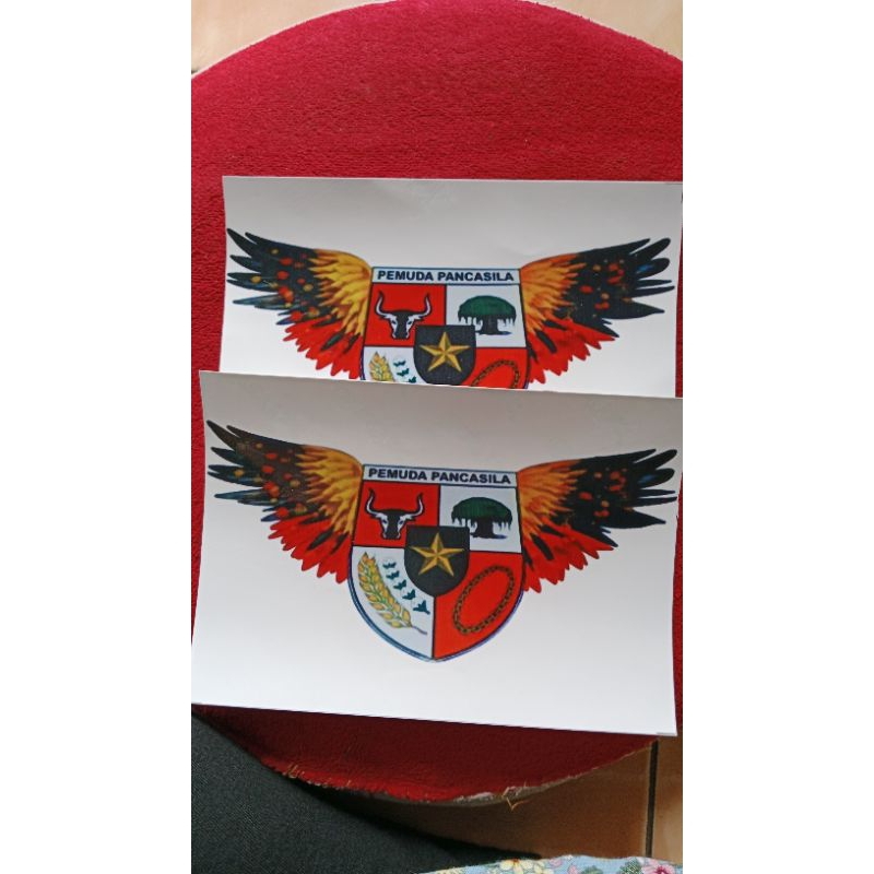 

Stiker pemuda pancasila uk.sedang 18x12cm isi 2 pcs bahan GrafTac