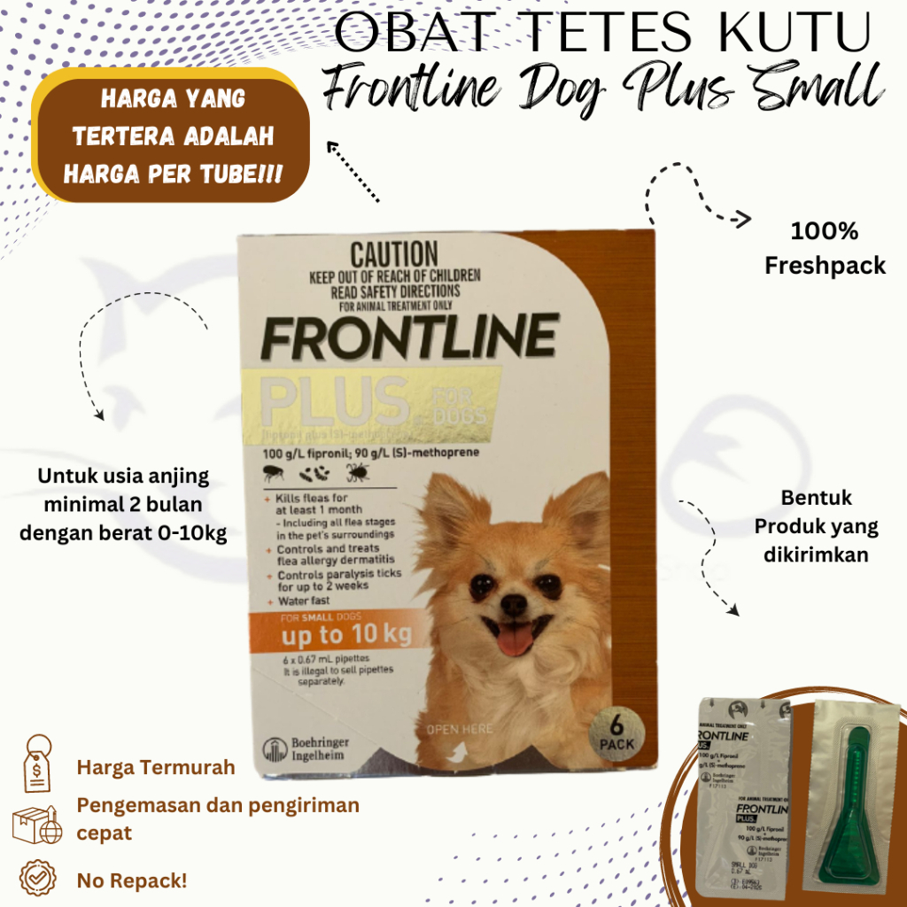 FRONTLINE PLUS DOG SMALL 0-10KG - TETES KUTU DOG 0-10 KG