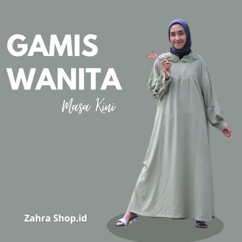Baju Gamis Wanita Polos Crinkle Airflow Terbaru