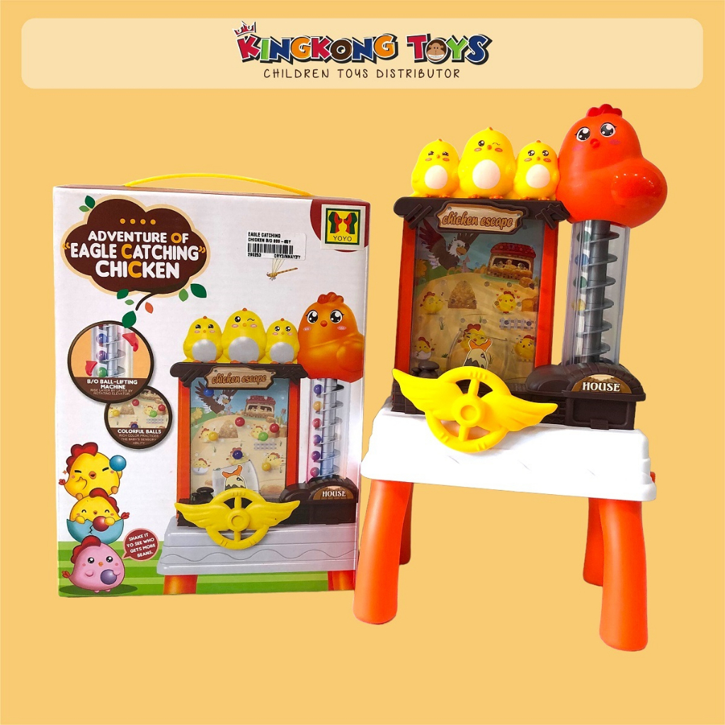 MAINAN TANGKAP BOLA ANAK / MAINAN B/O AYAM + BOLA WARNA WARNI / EAGLE CATCHING CHICKEN B/O 899-65Y /