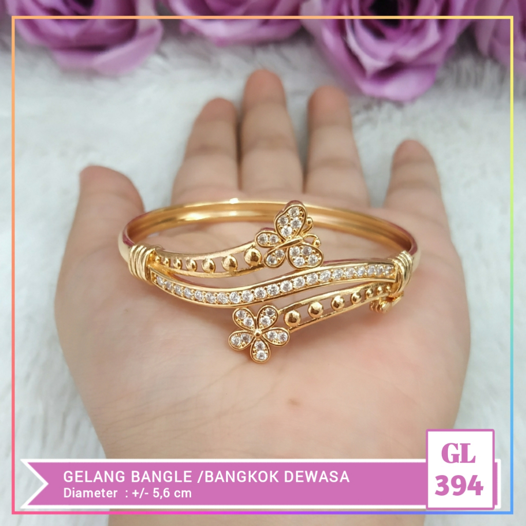 Gelang xuping gelang dewasa bangkok kupu permata perhiasan lapis emas gold GL 394