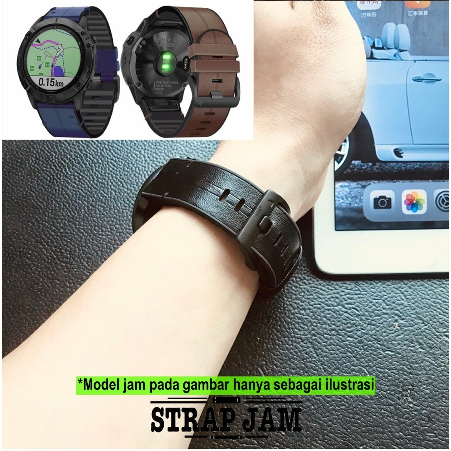 Hybrid Tali Jam Tangan Garmin Instinct 2X 50mm - Strap 26mm Quick Fit Rubber Leather