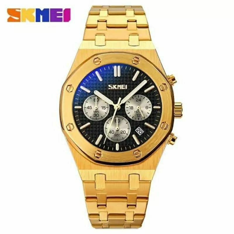 SKMEI 9296 ORIGINAL TAHAN AIR STAINLISS STEEL KASUAL JAM TANGAN PRIA RANTAI