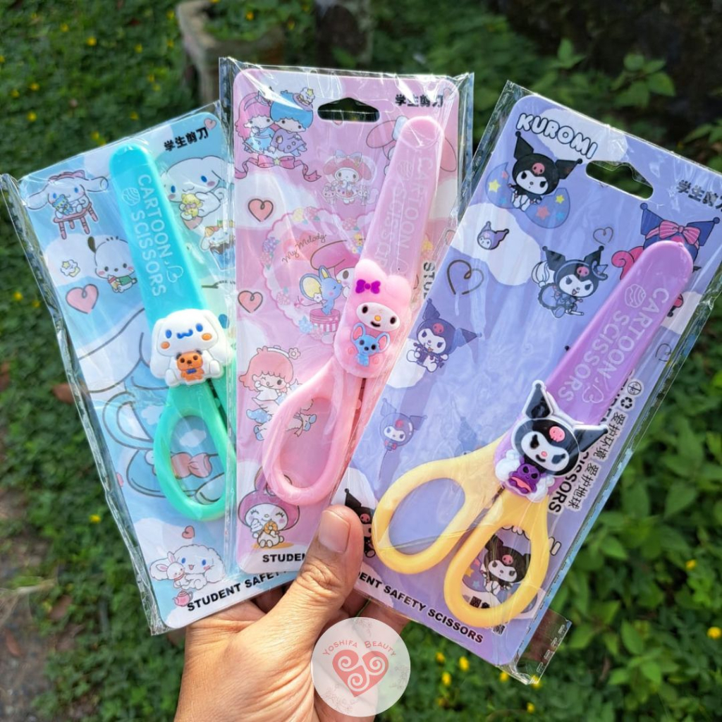 Gunting Lucu Karakter  Kartun Jepang Imut | Gunting Anak Sekolah | Stucen Safety Scissors