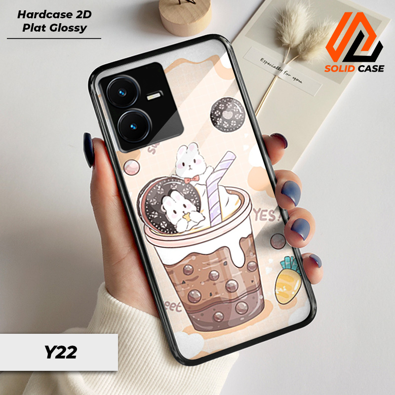 Case Vivo Y22 Casing Vivo Y22 Solid Case [ Boba ] Case Vivo Terbaru 2023 Hardcase Plat 2D Kaca Gloss
