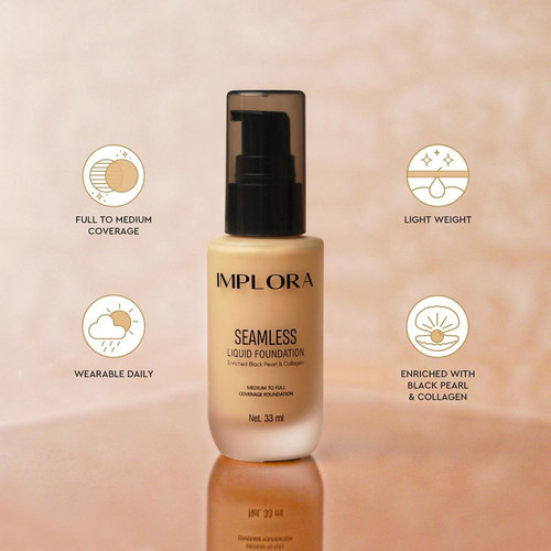 READY STOCK | IMPLORA Seamless Liquid Foundation - 33ml | Original Product