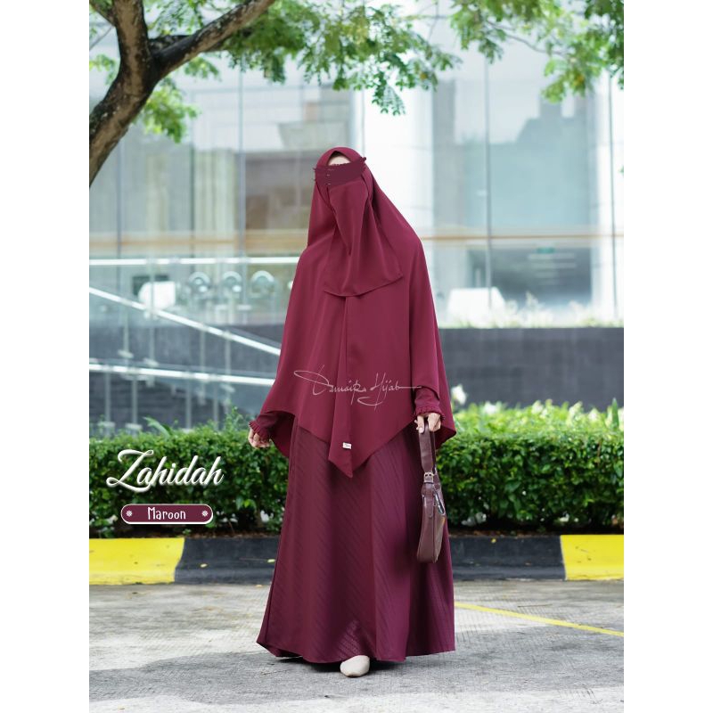 Ready  zahidah emboss by damaira hijab | zahidah set | zahidah by damaira hijab | gamis wolfis