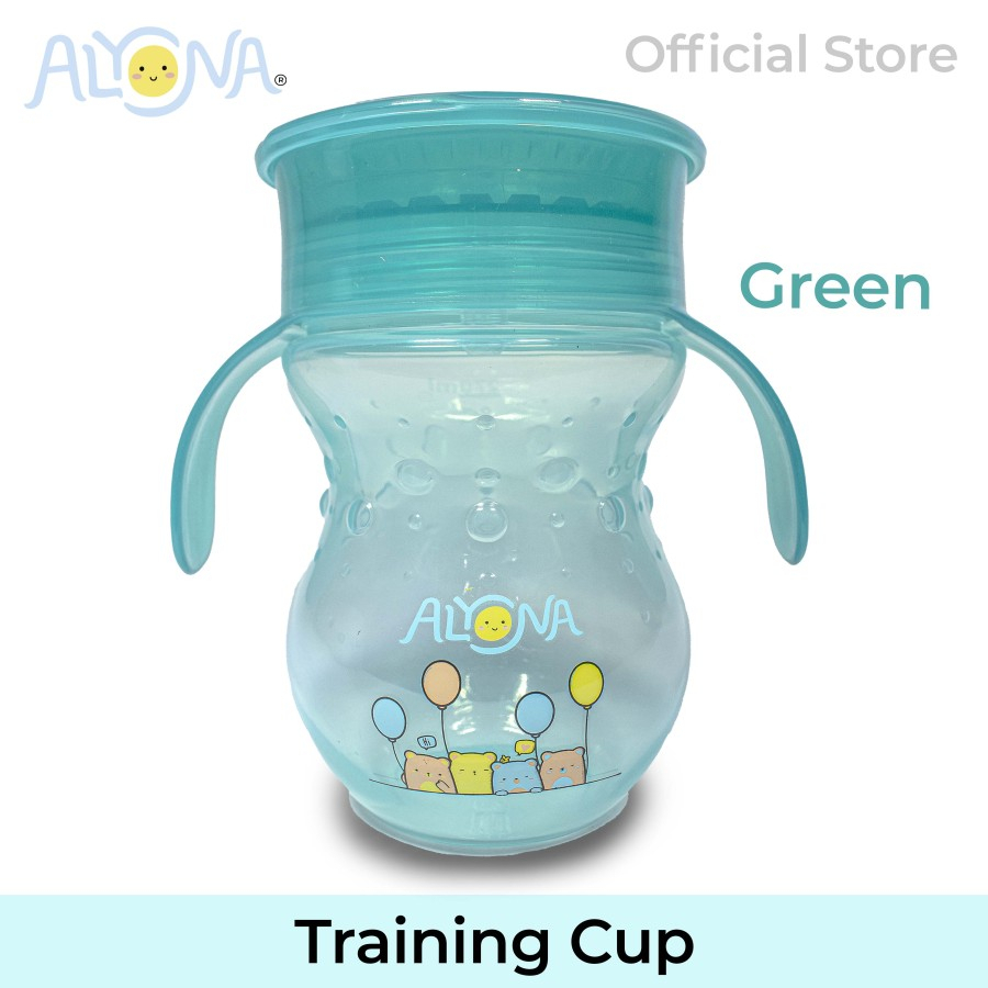 Ktmstore Training Cup 360 Sipper Cup handle botol minum anak Biru ALyona AL-005