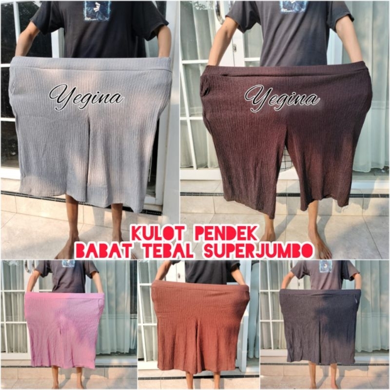 KULOT BABAT PENDEK TEBAL ELASTIS UKURAN STANDAR DAN JUMBO/CELANA PENDEK WANITA JUMBO/CELANA SANTAI