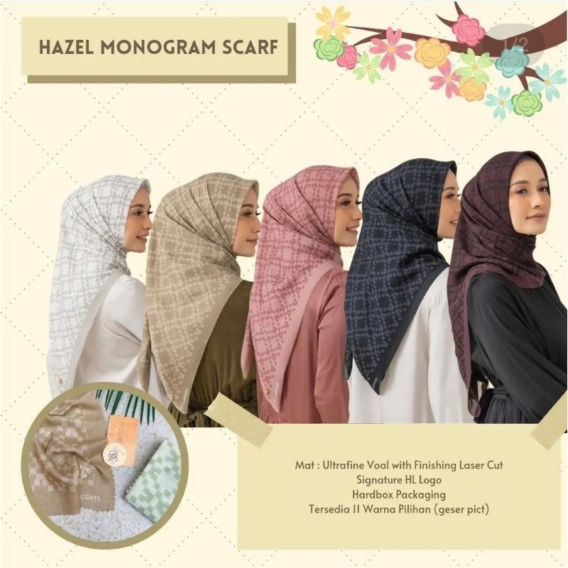 HAZEL MONOGRAM SCARF HEAVEN LIGHTS