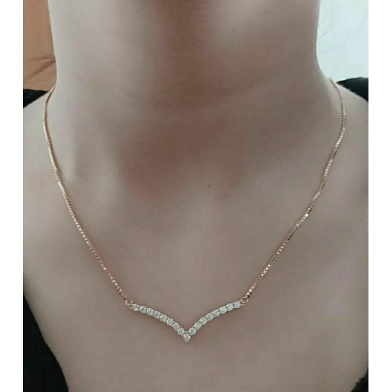 KALUNG KOYE ITALI DAN NORI+  LISTRING MP (KALUNG FUZI / AUREL)/KALUNG PERAK ASLI SILVER 925 LAPIS EMAS / KALUNG FASHION WANITA TERBARU