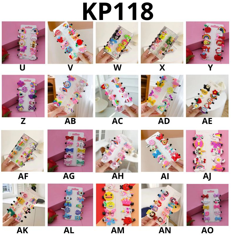 MIKADO - KP118 JEPIT RAMBUT ANAK PEREMPUAN LUCU 10 IN 1 JEPITAN RAMBUT FASHION KARAKTER JEPITAN HAIR PIN GAYA KOREA KIDS UNICORN ICE CREAM