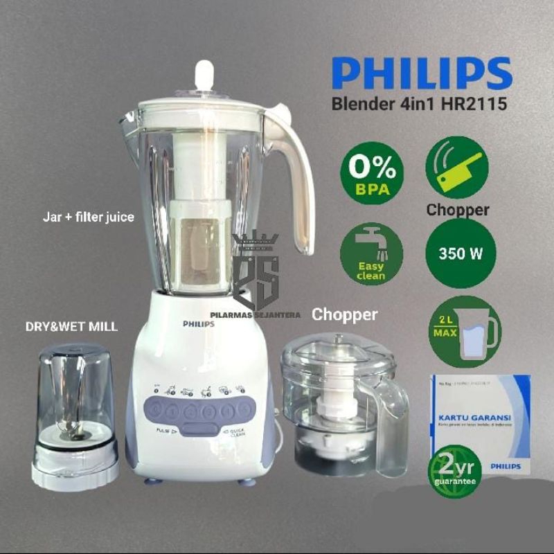 Blender PHILIPS 4in1 HR2115 Blender PHILIPS HR 2115 Philips ALL IN ONE