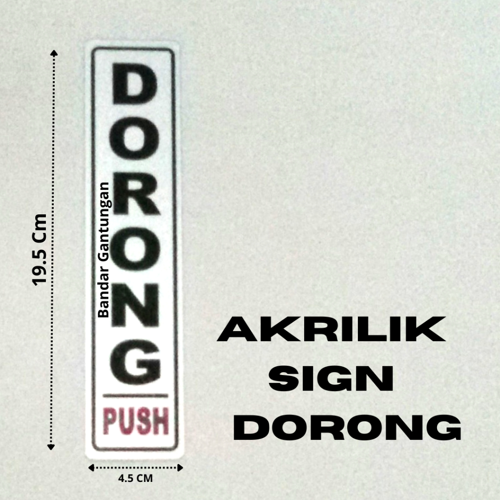 Akrilik Plat Papan Tarik Dan Dorong/Rambu Plat Sign Lambang Dorong Dan Tarik(BH)