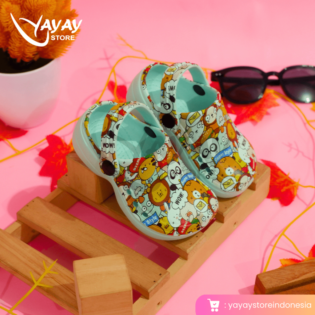 Sendal Kodok Anak Printing Size 23 s/d 27 / Sendal Kodok Anak karakter/ Sendal Kodok Anak Lucu