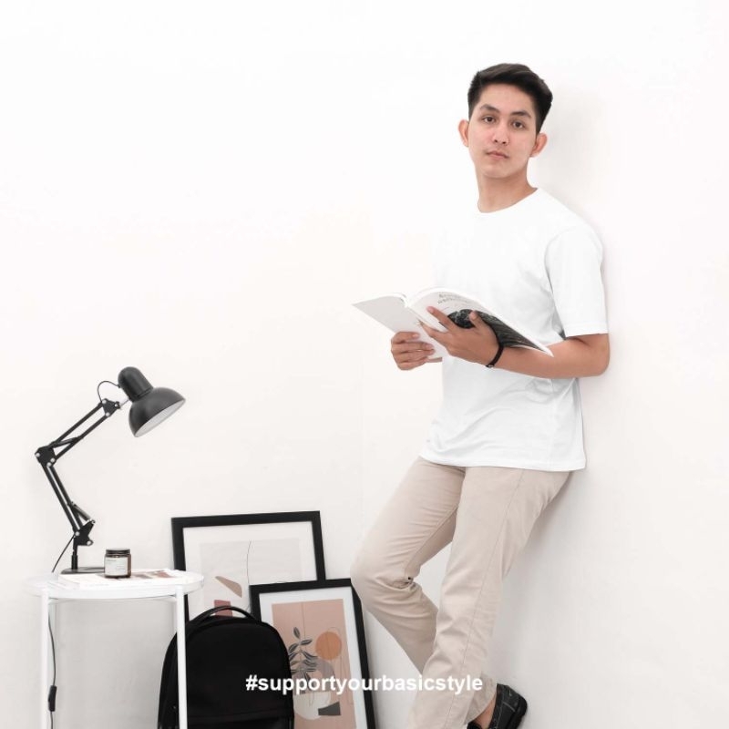 Cain Regular Plain T-Shirt White Bluish