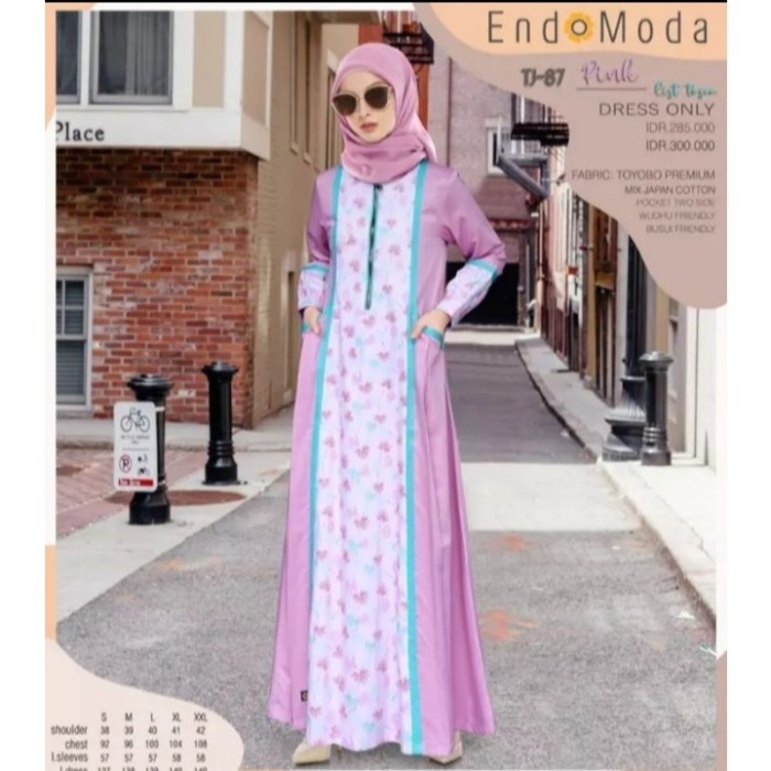 (ORIGINAL) GAMIS WANITA TJ 87 PINK ENDOMODA