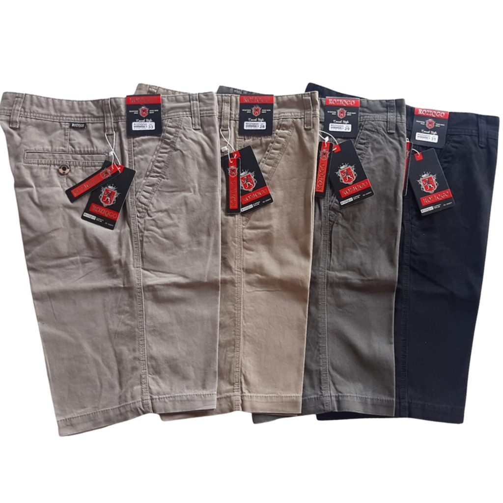 CELANA PENDEK PRIA JUMBO 27-38 BAHAN CANVAS ROZIQGO ORIGINAL / ELANA PENDEK PRIA KATUN CASUAL BAHAN 