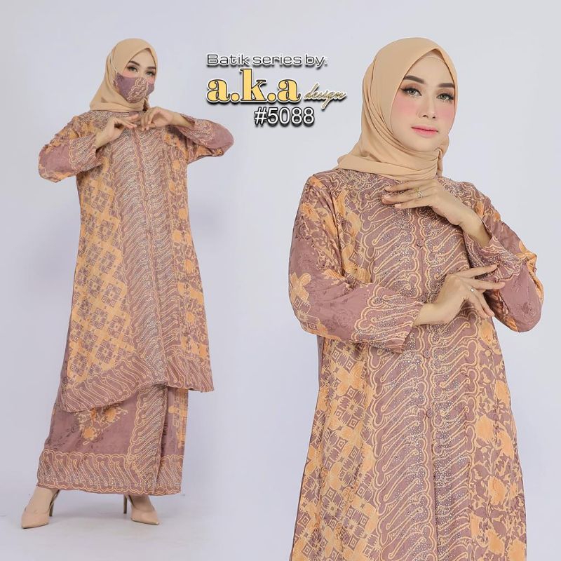 [5088] SETELAN ROK BATIK BABY PREMIUM/SEMI SUTRA | HIASAN FULL PAYET ATASAN SAMA ROK // KODE AKA