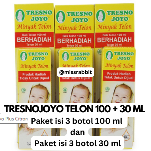 [ISI 3 PCS] TRESNOJOYO TELON ORIGINAL 100 ML FREE 30 ML [EXP 2025]