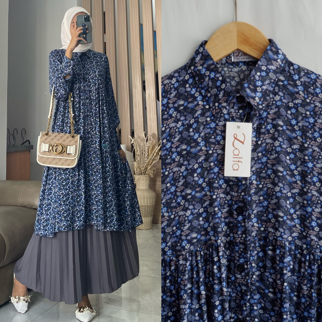 HARUMI tunik by ZALFA OUTFIT / tunik rayon motif bunga