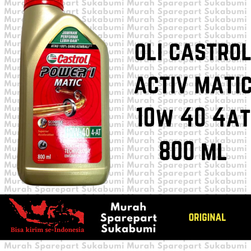 OLI CASTROL POWER ONE MATIC 10W-40 0,8 LITER ORIGINAL 100PERSEN