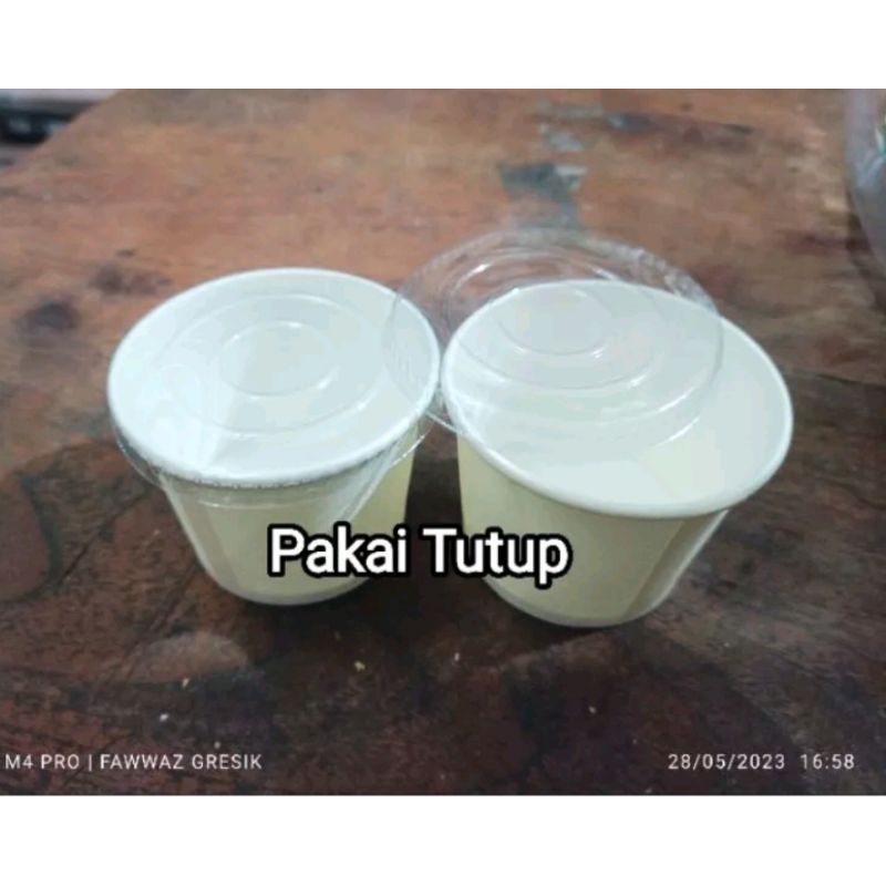 (50 pcs) Paper Cup / Papercup / Gelas Kertas Hot Panas 4 oz ± 120 ml / Lid (Tutup) Transparan