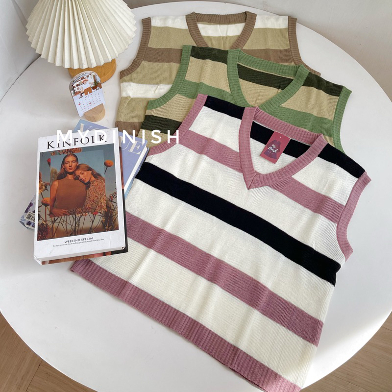Sandra Vest - Rompi Rajut Wanita Korean Style