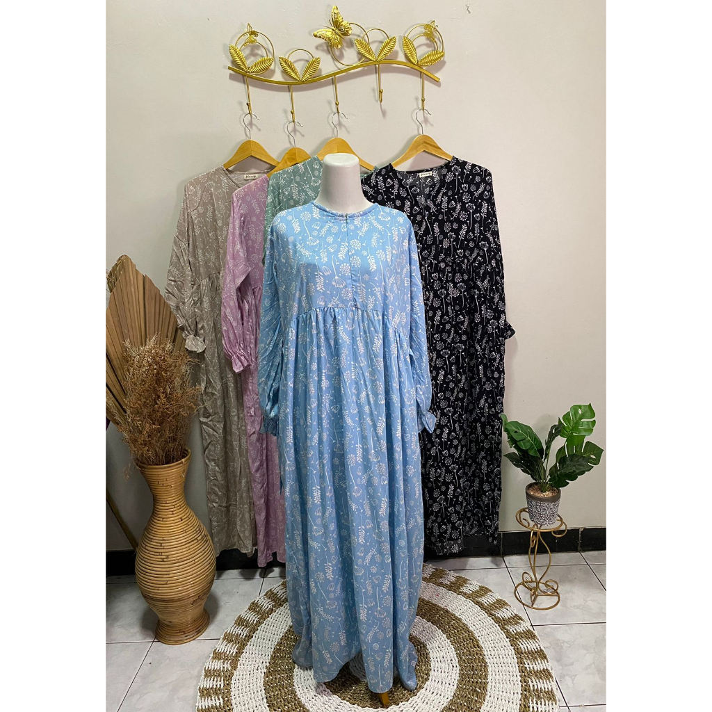 Gamis Rayon Motif Dress Motif Gamis Dress Busui / Pakain Wanita