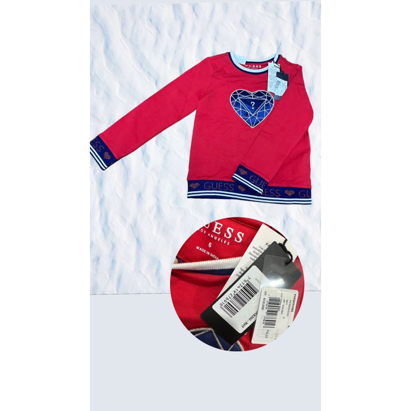 atasan sweater guess kids 6 tahun new with tag