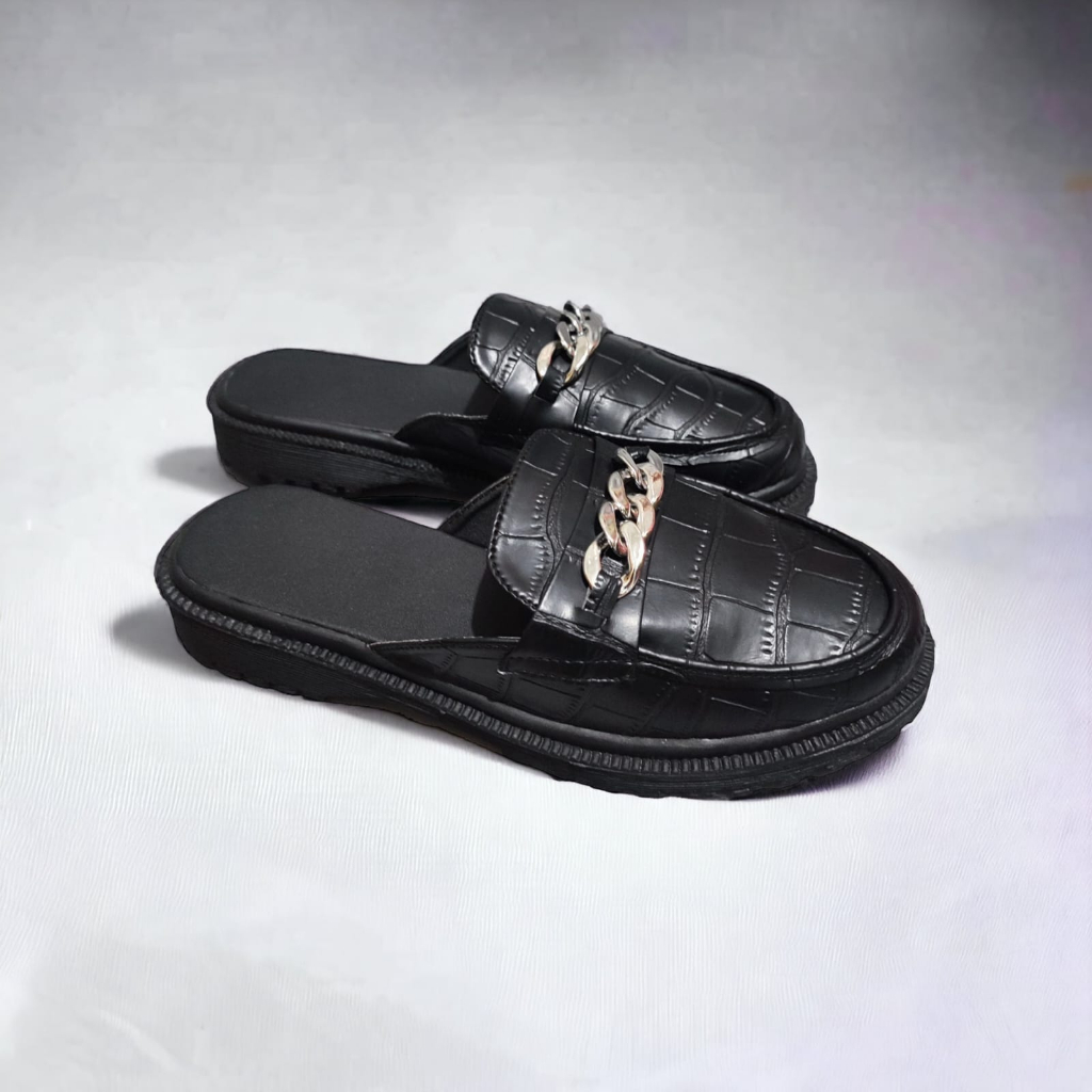 SEPATU SANDAL LOAFERS '' CROCO '' DOCMART BLACK DOF PREMIUM PPZ 03