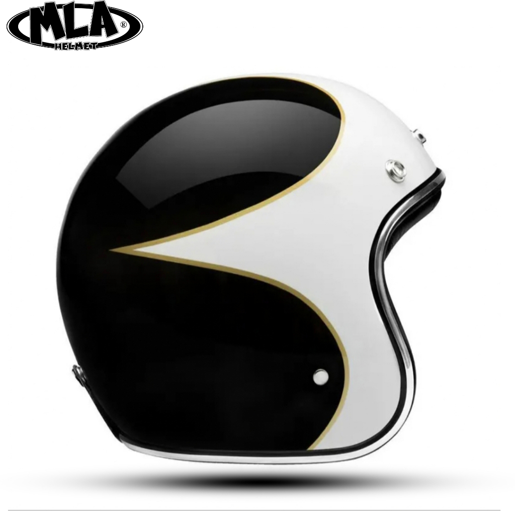 Helm Bogo Retro KBS / Emerlad White Lis Chrome / Helm PREMIUM Untuk Pria Dan Wanita Dewasa COD
