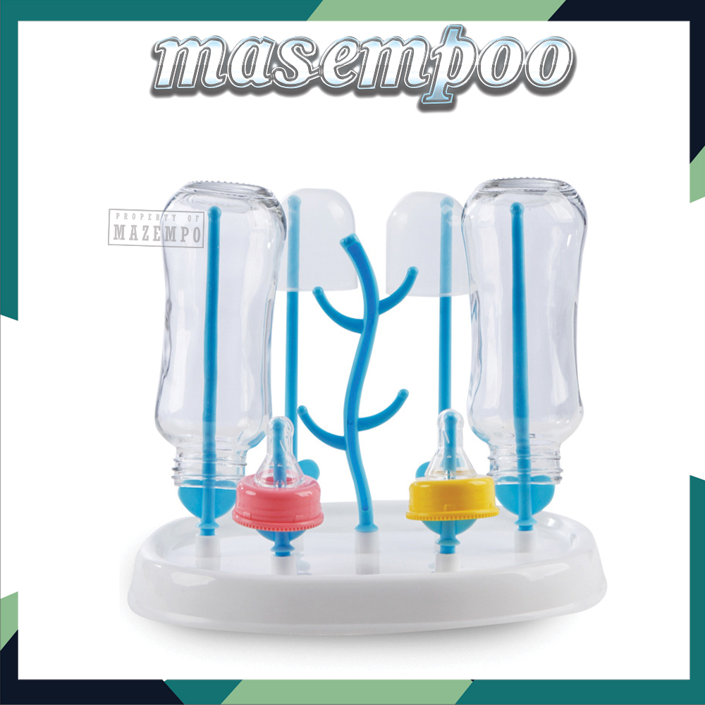 Rak Pengering Botol susu bayi plastik Portable Biru Putih