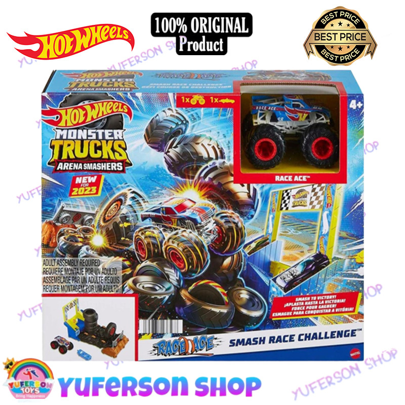 Hotwheels Monster Trucks Arena Race Ace Smash Challenge HNB87