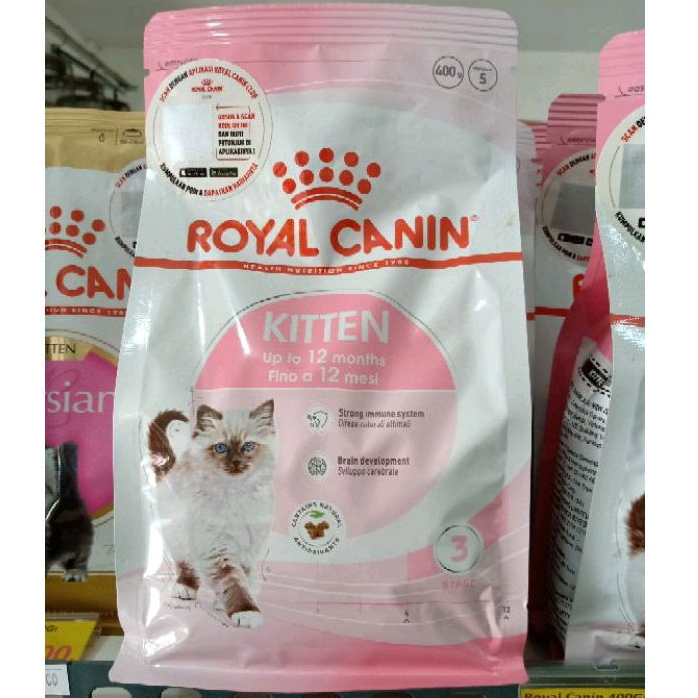 ROYAL CANIN PAKAN MAKANAN ANAK KUCING KITTEN ANAKAN CAT UPTO 12MONTH 12 BULAN KEMASAN PLASTIK BAG 400G PREMIUM CATFOOD CAT FOOD KUALITAS SUPER BAIK