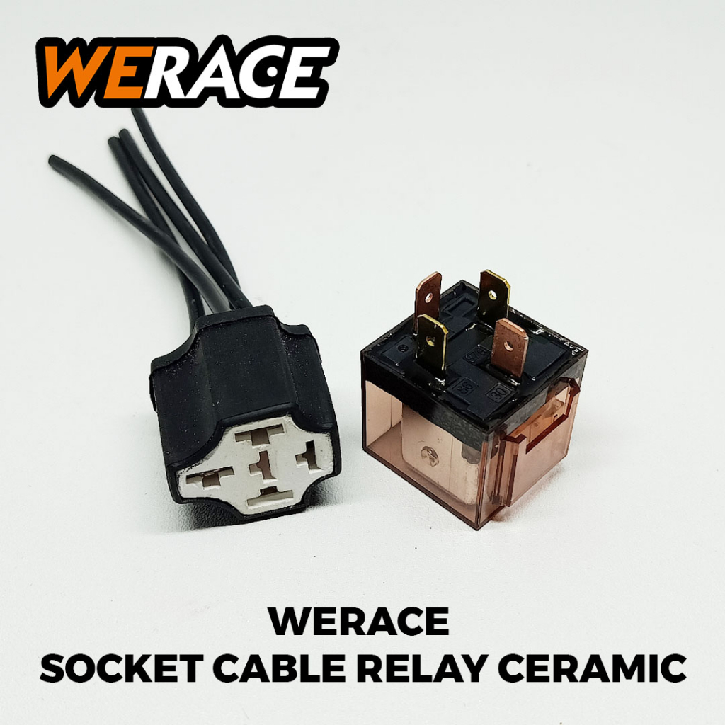 [WERACE] SOCKET CABLE RELAY CERAMIC - SOKET RELAY KLAKSON &amp; LAMPU KAKI 4 KERAMIK