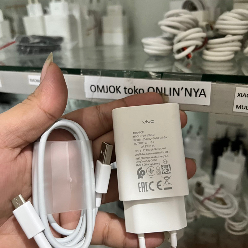 Charger vivo Ori18w fast tipe micro like new copotan asli bawaan Bawaan