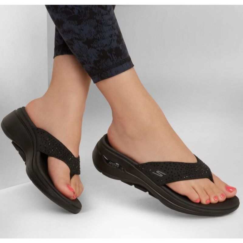 SANDAL SKECHERS GO WALK ARCH FIT DAZZLE (140228/BBK)