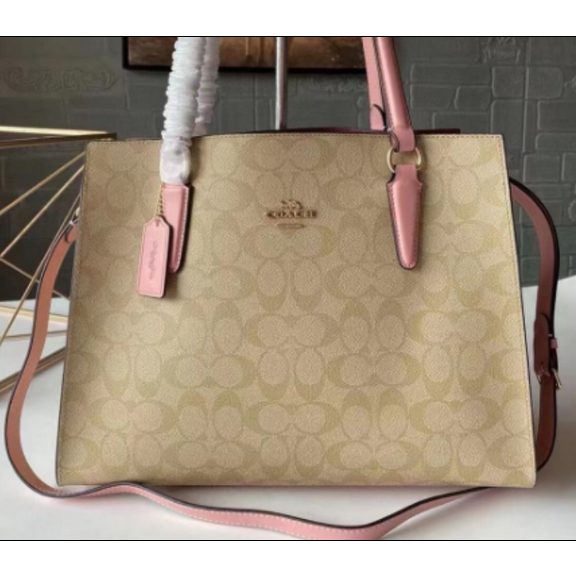 COACH  4075  Ladies Double Layer Middle Zipper Handbag Shoulder Bag Diana Bag Briefcase Crossbody Bag   clb