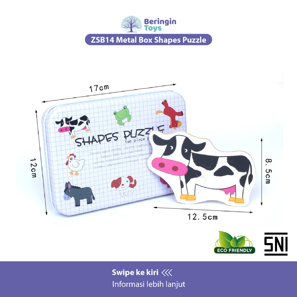 Mainan Edukasi - Metal Box Shapes Puzzle ZSB14 - Mainan Puzzle