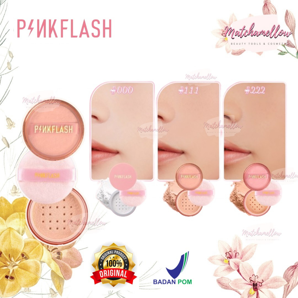 ❄️MATCHA❄️PINKFLASH LASTING MATTE SETTING LOOSE POWDER - BEDAK TABUR ORIGINAL