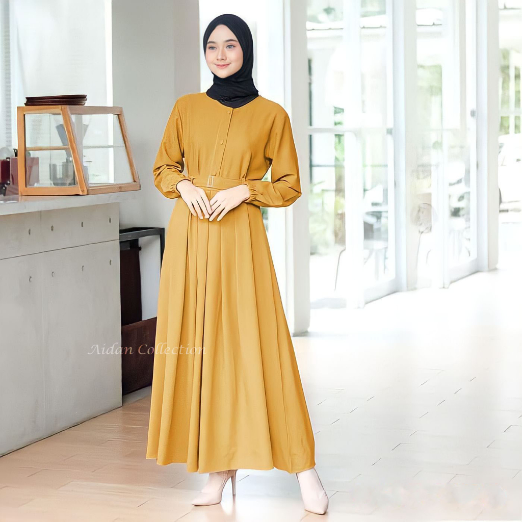 Gamis Monna Moscrepe Dress Sandira Syar'i Murah Terbaru Kekinian Busui Jumbo